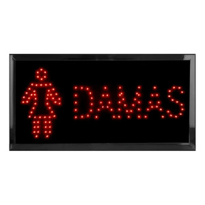 LED Light Up <b>Sign</b> for Businesses with Animation - Lady <b>Bathrooms</b> - Assorted Colors - Product Image 1