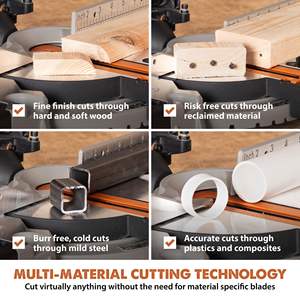 Sierra de mesa ingletadora eléctrica convertible de 8-1/4 pulgadas, multifunción, con bisel de 0-45 grados y corte a 45 grados para madera y materiales diversos - Product Image 6