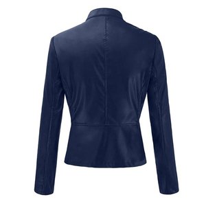2025 liquidation femmes Faux cuir veste courte fermeture éclair Moto Biker Slim Fit vestes manteau léger boléro moto vêtements d'extérieur - Product Image 3