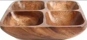 Plateau de service de fruits secs décoratif de Noël au design moderne unique pour table en bois de manguier Plateau de service décoratif - Product Image 2