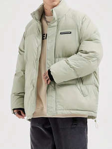 Chaqueta Acolchada Unisex de Invierno Impermeable y Cortavientos con Cierre de Cremallera, Ajuste Holgado, Estilo Formal, Color Sólido, Tejido Recubierto con Descarga Frontal - Product Image 4