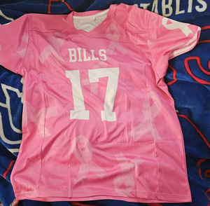 เสื้อฟุตบอลทีมชื่อและหมายเลขที่กำหนดเองสำหรับทีมต่อต้านมะเร็งเต้านม พร้อมริบบิ้นสีชมพู เสื้อฟุตบอลนักรบมะเร็งเต้านม - Product Image 6