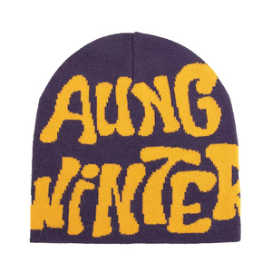 Chapeaux d'hiver chauds personnalisés Bonnets de fête décontractés Casquettes de sport Bonnets tricotés en acrylique Casquette d'hiver avec tête de mort Broderie personnalisée - Product Image 2