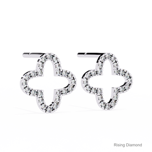 0,3 CTW corte redondo laboratorio cultivado diamante Stud pendientes CVD diamante certificado Oro Blanco regalo de aniversario - Product Image 2