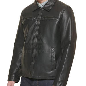 Chaqueta de invierno de cuero de moda para hombre de precio barato de alta calidad Chaqueta de invierno de cuero con cremallera de nuevo estilo - Product Image 5
