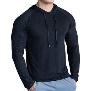 Camisa con capucha de manga larga ligera atlética de alta calidad con diseño personalizable Camisa con capucha de manga larga ligera atlética para hombre - Product Image 4