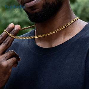 Venta caliente 925 Plata 18K Chapado en oro 5mm Moissanite Miami Collar de cadena de eslabones cubanos para hombres - Product Image 2