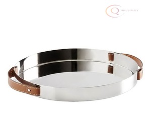 Plateau décoratif artisanal en acier inoxydable de qualité supérieure pour la décoration de table du Ramadan |   Ajoute une touche élégante aux tables à manger et aux tables basses - Product Image 3