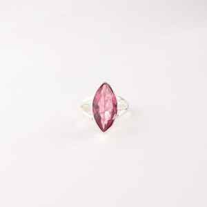 Anillo de Turmalina Rosa Hecho a Mano, Plata de Ley 925, Joyería de Piedra Natalicia de Octubre, Elegante Regalo para Mujer, Diseño Bohemio - Product Image 1