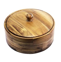 Boîte de service Chapati en bois naturel fabriquée en Inde Conteneur de nourriture Design personnalisé Fabricant indien Nouveau style Boîte de service Chapati en bois de table