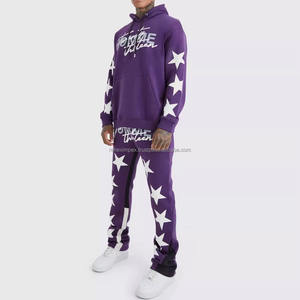 Survêtement d'hiver pour hommes en gros logo bouffant personnalisé, polaire épaisse, motif solide, tissu respirant - Product Image 1