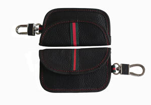 Porte-monnaie en cuir véritable fermeture à bouton-pression Style unique porte-monnaie en cuir noir - Product Image 4