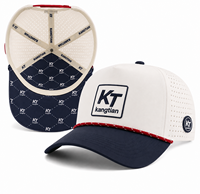 Casquette de performance OEM personnalisée à 5 panneaux, avec ventilation découpée au laser, imperméable, pour le golf, casquette de baseball avec cordon, couvre-chef pour sports de plein air