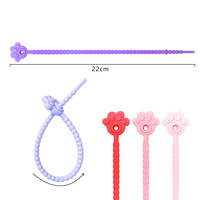 22cm patte de chat Silicone Zip chaîne de cravate Flexible pliable bricolage vêtements accessoires à la main bijoux suspendus corde pour salle de bain nourriture