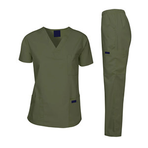 Uniformes Médicos de Hospital de Alta Calidad al por Mayor, Conjunto de Uniforme de Enfermería Cómodo de Algodón de Punto para Mujer de Talla Grande con Logotipo Personalizado - Product Image 2