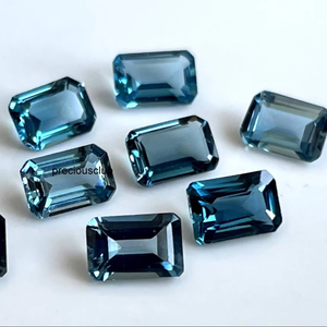 Topacio azul Londres natural Octagon Cut 4x6mm Facetado-Topacio azul Londres Suelto - Product Image 1
