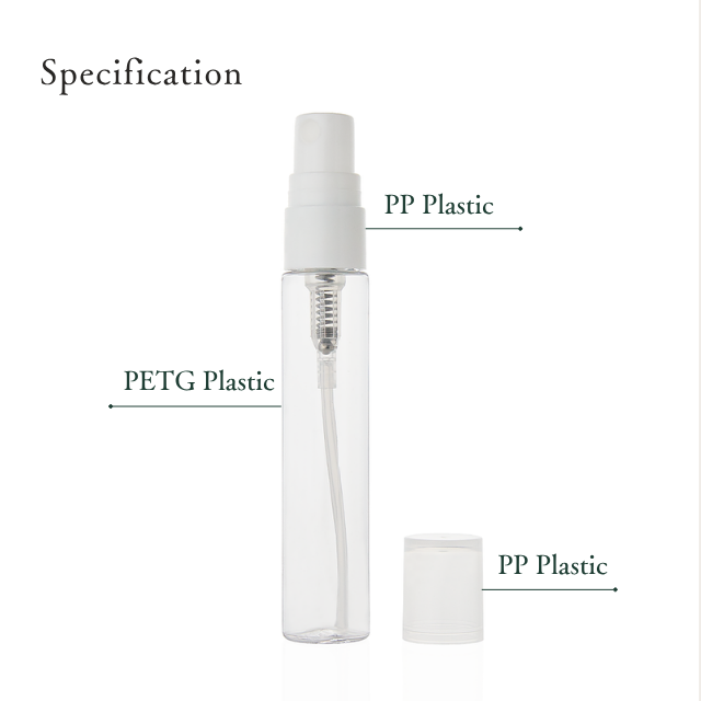 Botella Transparente con Pulverizador Blanco