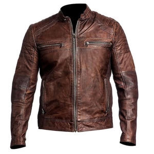 Veste en cuir pour homme de haute qualité, réversible, imperméable, zippée, brodée pour l'hiver, service OEM - Product Image 4