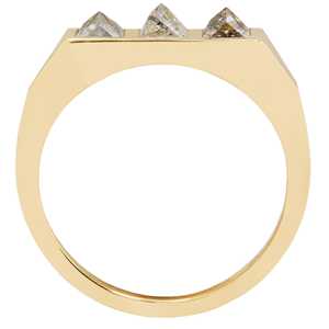 1.20ctw Trois Pierre Princesse Coupe Lunette Réglage 18k Or Naturel Pyramide Diamants Fine Jewelry Bague De Fiançailles De Mariage Pour Les Femmes - Product Image 4