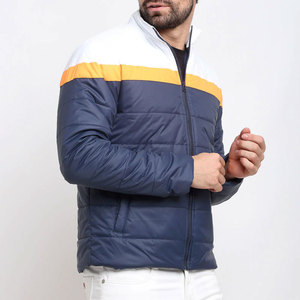 Blouson matelassé en toile pour homme de qualité supérieure, col montant, anti-plis, décontracté, avec logo personnalisé sur le devant, dernières créations, vente chaude - Product Image 3