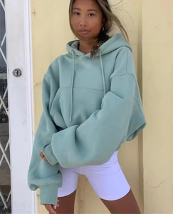 Pull personnalisé, sweats à capuche oversize pour femmes, vente en gros de sweats à capuche épais en coton polaire style baggy, vêtements de ville pour femmes - Product Image 6