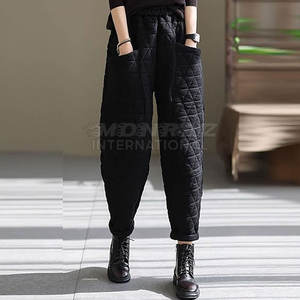 Custom Logo Unisex Puffer <b>Down</b> Trousers Winter Thermal Jogger <b>Pants</b> Outdoor Unisex Insulated Puffer Trousers - Product Image 5