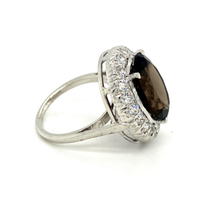 แหวนเซอร์โคเนียทรงลูกบาศก์สีเงินควันสวยงามปรับแต่งได้925ครบรอบปีหรือของขวัญแต่งงานสำหรับผู้หญิง - Product Image 2