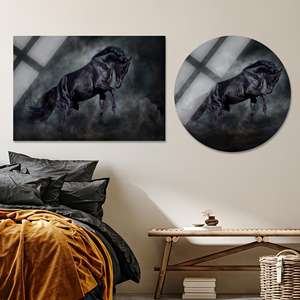 Tableau imprimé sur toile élégant : Décoration animale de style ferme pour la maison, Circle Glass - Product Image 1