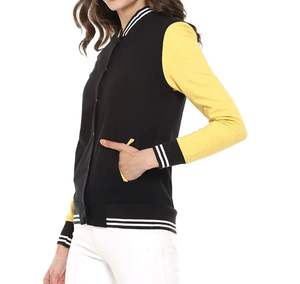 Manteau de baseball avec logo personnalisé du fabricant OEM pour femmes respirant chenille broderie cuir imprimé StreetWear traitement brut - Product Image 5