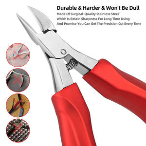 Coupe-ongles pour orteils épais ou incarnés poignée souple coupe-ongles en acier inoxydable coupe-ongles - Product Image 5