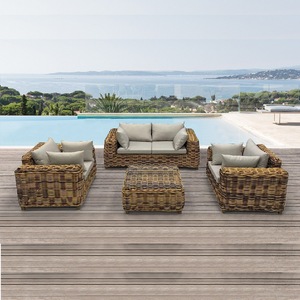 Luxury Solid Wood Outdoor <b>Sofa</b> Set Weatherproof Hotel Open Air <b>Garden</b> Lounge Sectional Couch Premium Villa Courtyard Furniture - Product Image 1