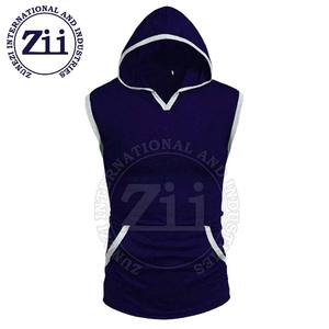 Sudaderas con capucha ligeras para gimnasio y fitness para hombre, estampados sólidos de secado rápido, todas las estaciones, anticontracción, talla grande, ¡MOQ bajo! Hecho poliéster/algodón - Product Image 2