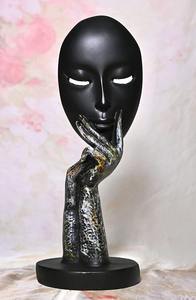 Figurine de masque noir moderne Sculpture décorative élégante pour la décoration intérieure Bureau Amateur d'art Pièce de présentation de cadeau - Product Image 2