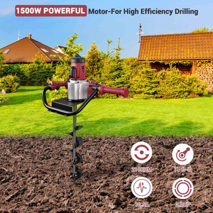 Taladro Perforador de Tierra Eléctrico de 1500W con 2 Cabezales y Brocas de 6 y 10 Pulgadas, Motor con 1 Año de Garantía - Product Image 4