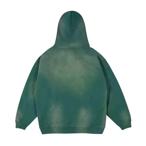 Logo personnalisé Streetwear à capuche coton éponge française lavage à l'acide Vintage surdimensionné lavage à la pierre soleil fané en détresse sweats à capuche - Product Image 3