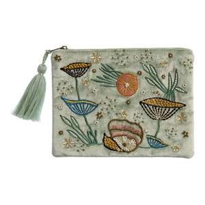 Grande capacité, sac de toilette de voyage portable en tissu nylon, brodé à la main, pliable, fermeture éclair, multifonctionnel, rangement pour bijoux - Product Image 1