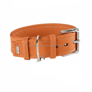 Collar de perro acolchado de cuero genuino de lujo personalizado con hebilla de níquel ajustable para entrenamiento de perros collar y accesorios para mascotas - Product Image 3