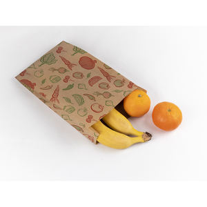 Sacchetti Kraft 10x32cm con 18 Stampe per Frutta e Alimenti, Carta Kraft, 1000 Pezzi, B2B - Product Image 1