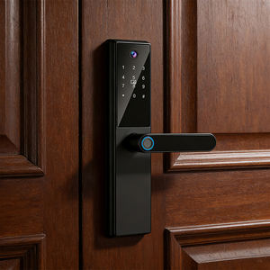 Serrure de <span class=keywords><strong>porte</strong></span> intelligente Tuya avec application WiFi, adaptée à la sécurité domestique, <span class=keywords><strong>judas</strong></span>, empreinte digitale, mot de passe et lecture de carte, <span class=keywords><strong>porte</strong></span> en bois - Product Image 6