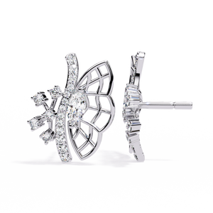 Boucles d'oreilles en or 18 carats brillantes avec diamant de laboratoire, boucles d'oreilles de qualité supérieure - Product Image 4