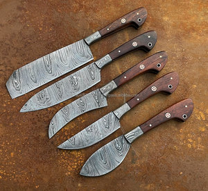Juego de cuchillos de Chef de estilo japonés de 5 piezas con mango de madera, cuchillos de cocina profesionales de acero damasco para frutas - Product Image 6