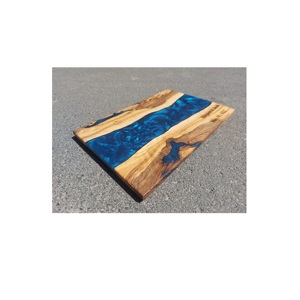 Planche à découper fantaisie avec résine et bois pour hôtel de luxe et cuisine bloc à découper en bois et résine en forme de rectangle - Product Image 5