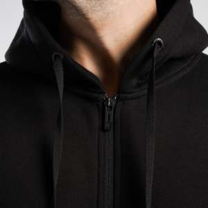 Sudadera con Capucha GAI Cargo en Negro, Talla XL, Tejido French Terry de Alta Densidad 500 Gsm, Diseño con Cremallera, Estampado Sólido y con Parches - Product Image 5