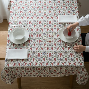 Premium 100% Poplin Cotton Woven Luxury Eco-Friendly Washable Customizable Home <b>Tablecloth</b> 140x180cm Natural Color Durable - Product Image 3