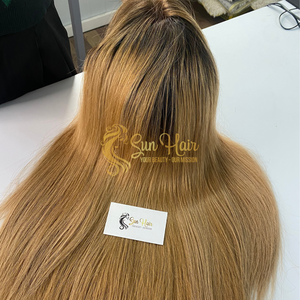Sun Hair Company Ombre Brun Cheveux Vierges Droite Frontale Lace HD Front Perruques sans colle Perruques Extensions de cheveux humains vietnamiens - Product Image 1