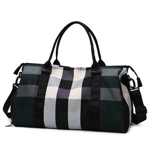 Plaid Portable grande capacité bagages coloré Designer séparation sèche et humide sport Fitness Gym sac de voyage vêtement sacs de sport - Product Image 3