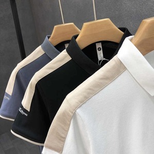 Polo OEM de alta calidad con logotipo personalizado para hombre, Polo liso de manga corta con bordado de algodón para hombre, a la venta - Product Image 5