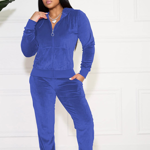 Chándal de terciopelo para mujer con estampado de logotipo totalmente personalizado, producto de alta demanda, chándal de terciopelo para mujer en varios colores - Product Image 3