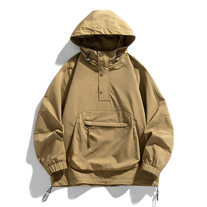 Chaqueta Anorak cortavientos de nailon personalizada para hombre, chubasquero impermeable con capucha, jersey para senderismo al aire libre, chaqueta cortavientos informal para hombre - Product Image 2