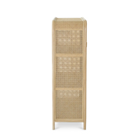 Meuble de rangement à chaussures convertible Mark Modern en bois massif, MDF et fer, trois étagères, finition naturelle, pour salon, meubles de maison